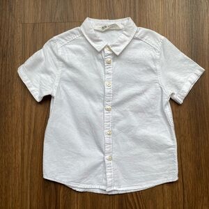 H&M | White Short Sleeve Button Shirt